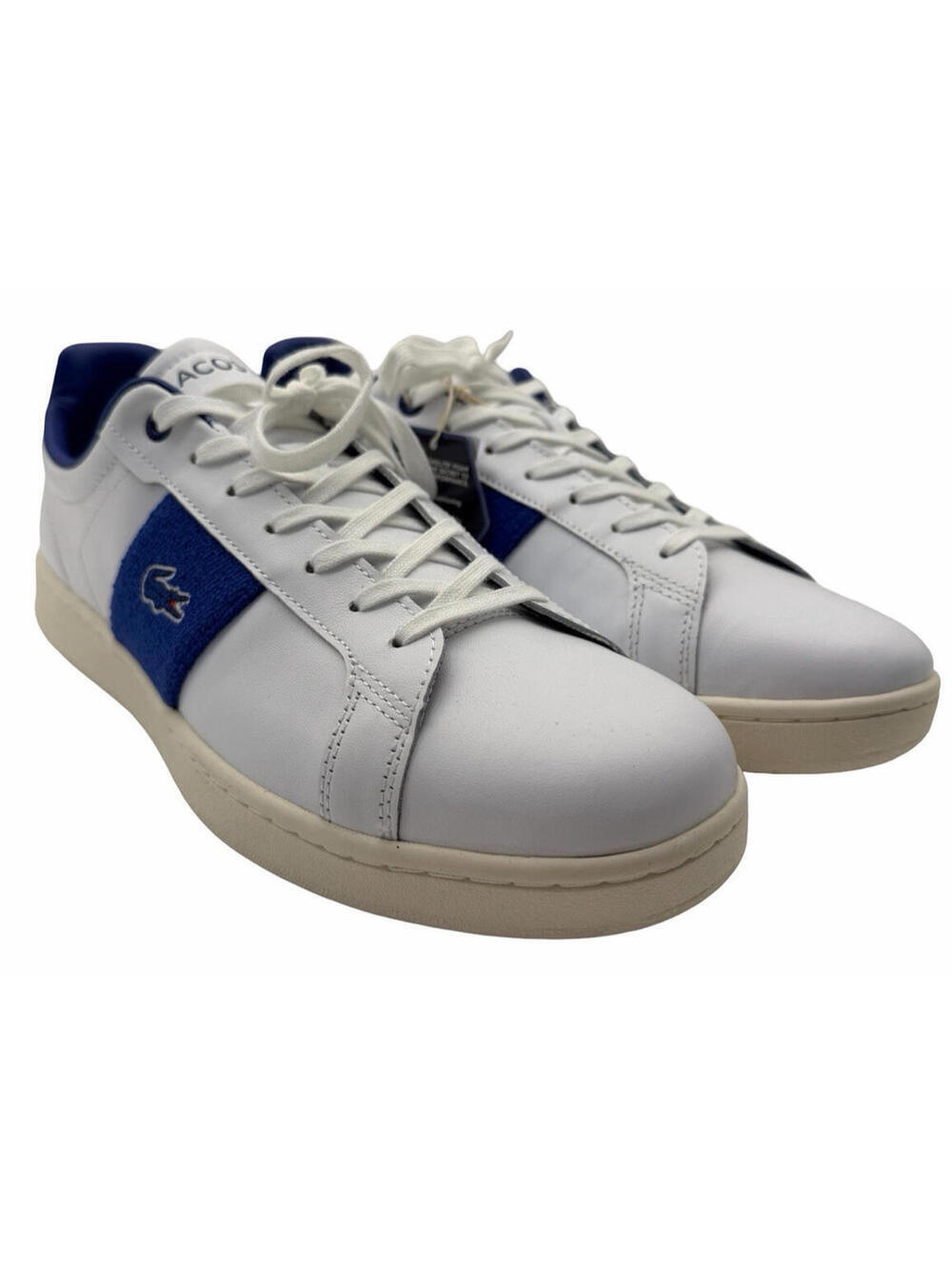 Lacoste Carnaby Pro 124 SMA Leather Sneakers White Blue Size US 12
